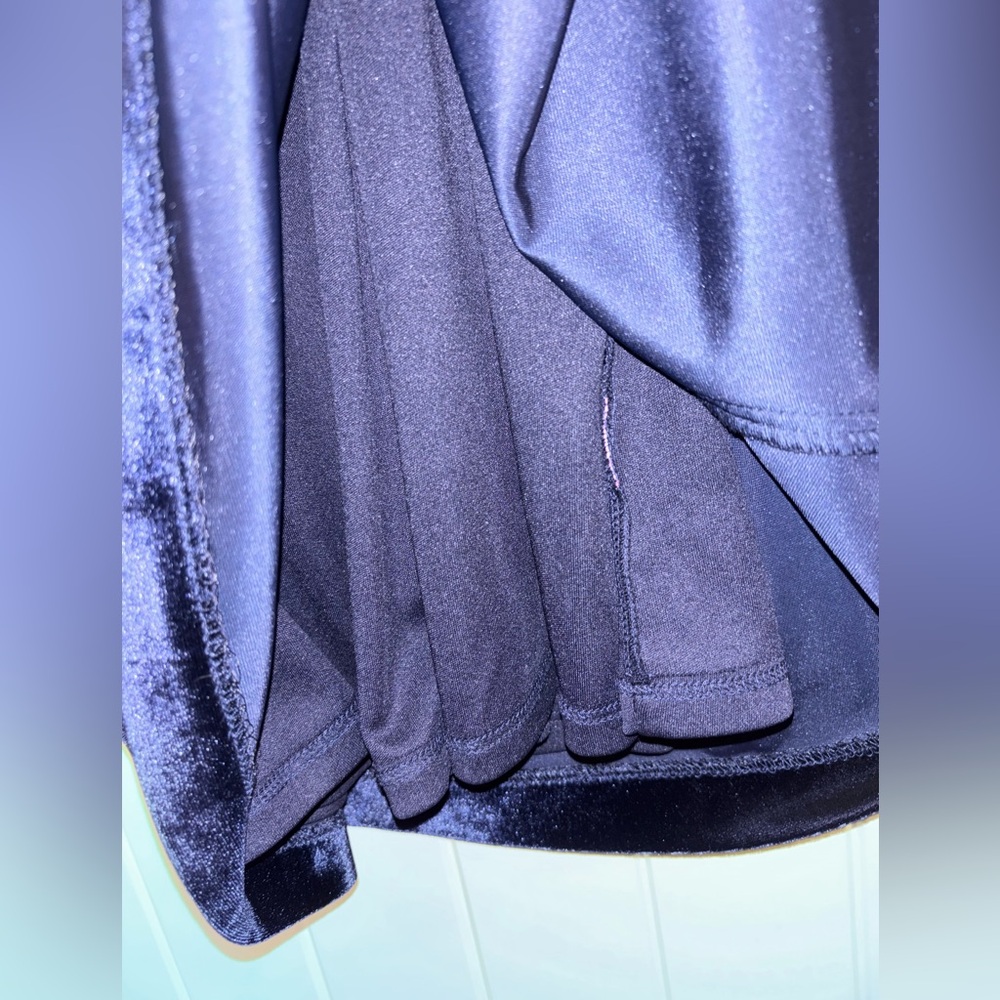 Betsey Johnson Blue Velvet Halter Swing Dress Size 10 - Picture 9 of 10